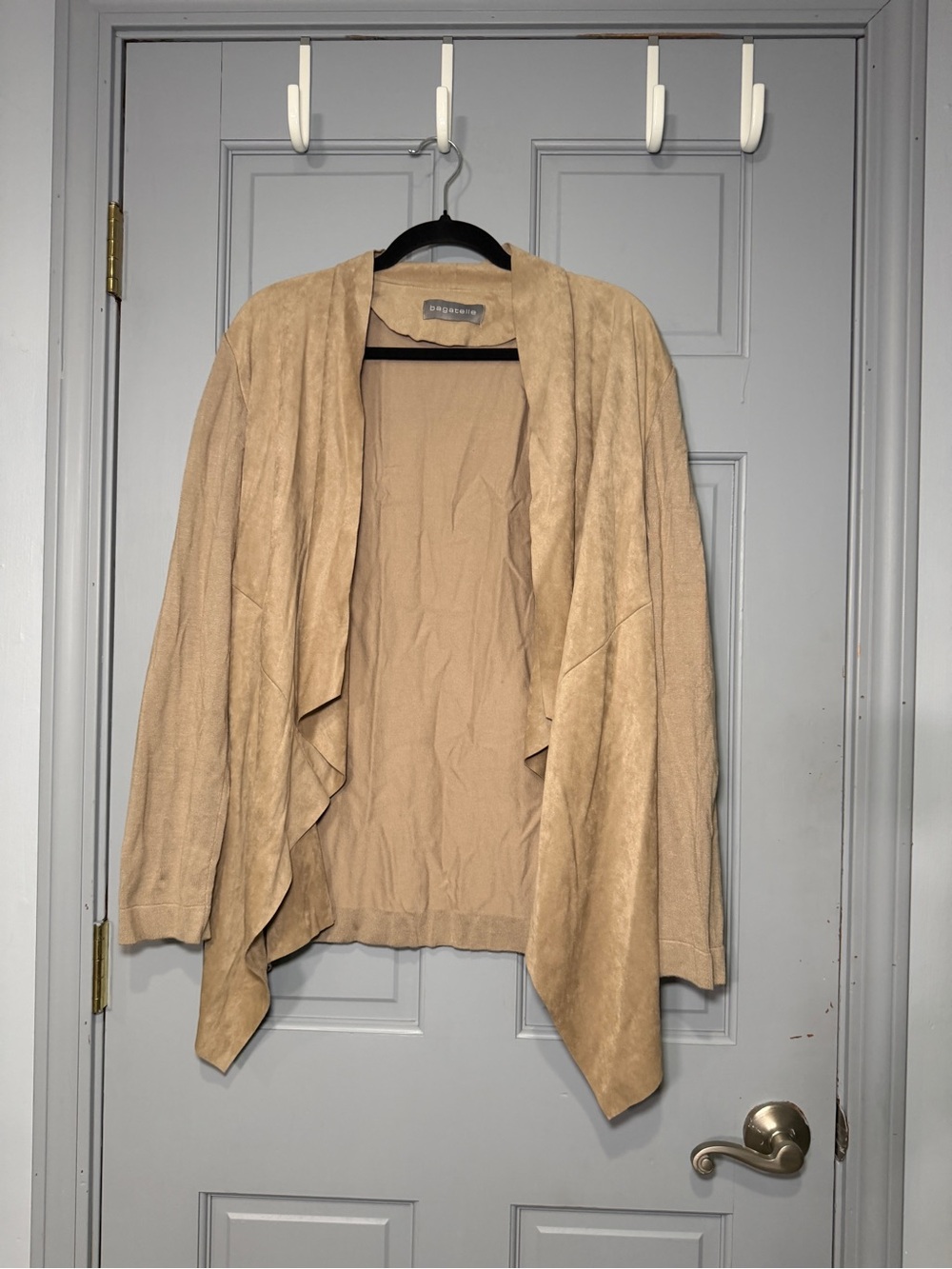 bagatelle Beige and Black Open Cardigan with Label